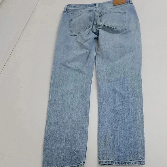 Denim Forum The Ex Boyfriend High Waisted Tapered Relaxed Mid Blue Wash - Picture 13 of 15